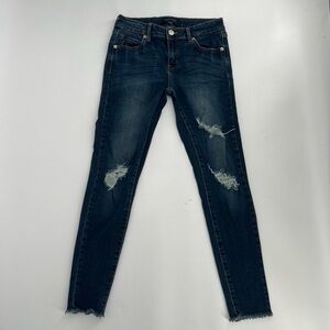 Just USA Distressed Rough Hem Skinny Jeans Size 25 Women’s